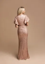 Goude pailletten avondjurk