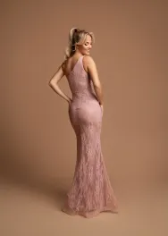 Roze trompet avondjurk