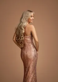 Roze pailletten avondjurk