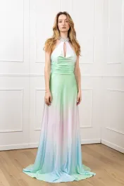 Prinseslijn print avondjurk