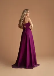 Strapless split avondjurk