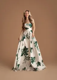 Aparte strapless avondjurk 