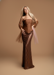 Strapless korset avondjurk