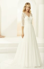Lange A-lijn huwelijksjurk