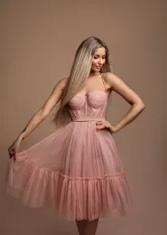 Cocktailjurk met ruches